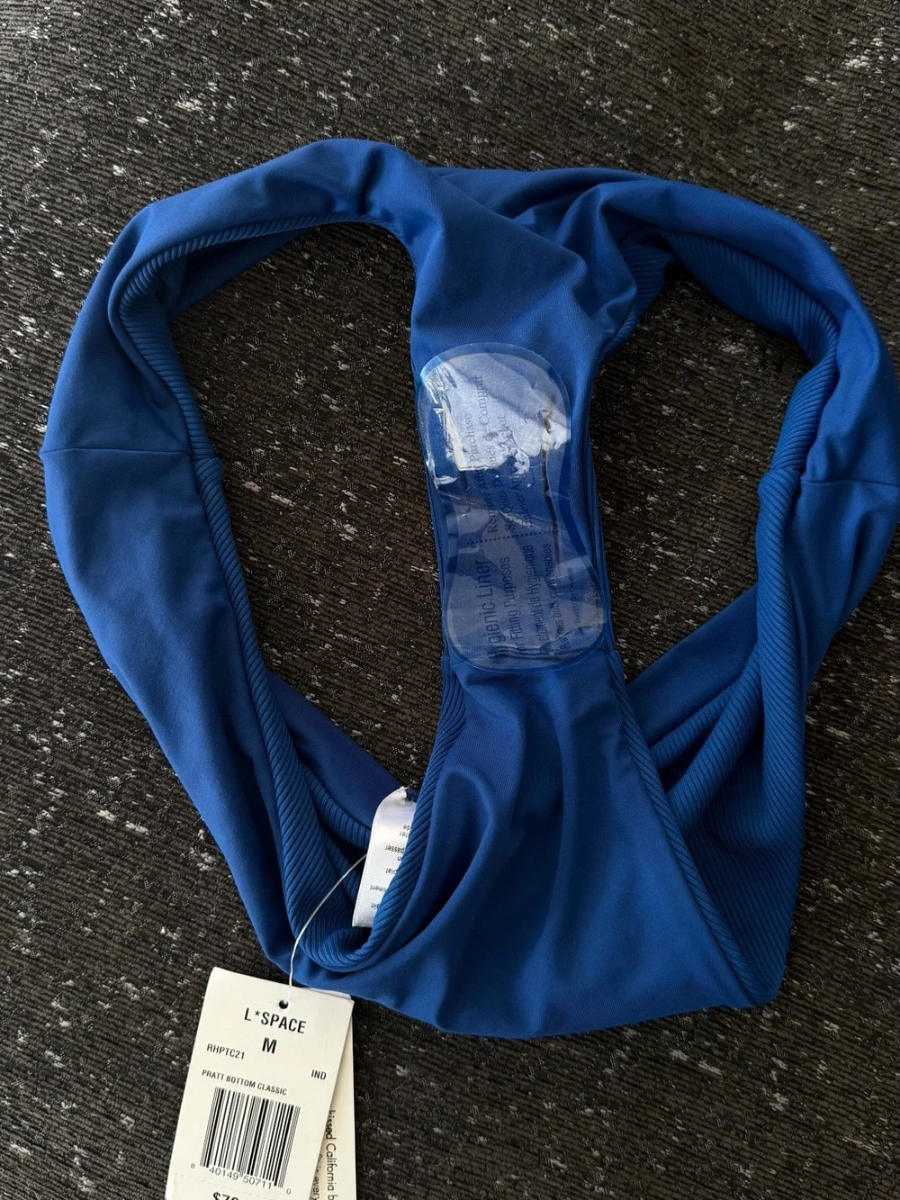 NWT L*Space Blue Ribbed Bikini Bottom - Picture 3 of 3